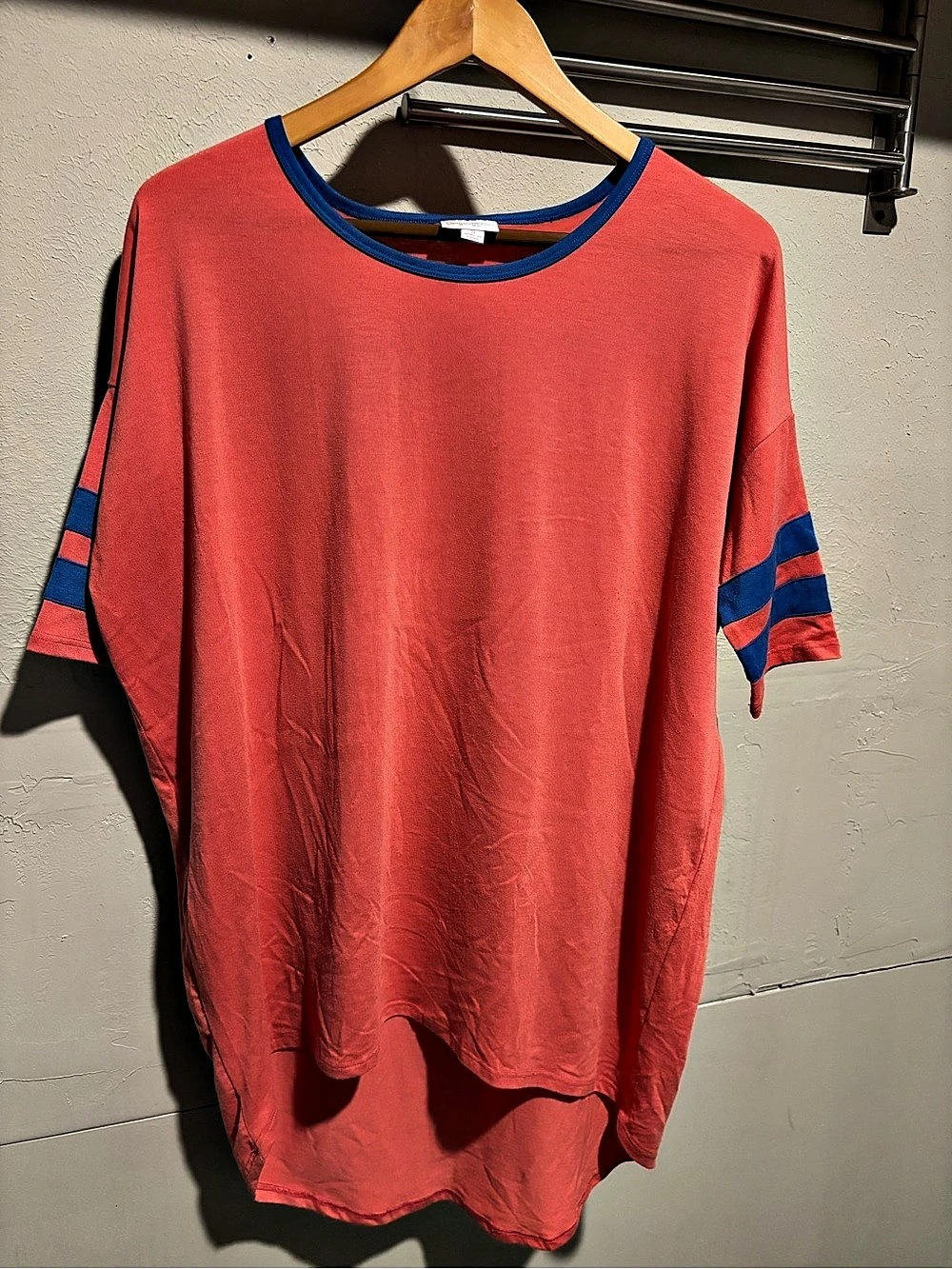 Lularoe Striped Short Sleeve Tee in Red & Blue